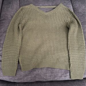 Olive green cable knit sweater